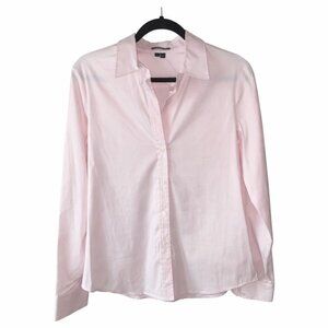 Theory Larissa Precise Button Front Shirt Light Pink Size Large NWT